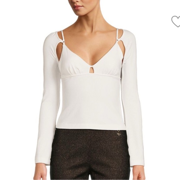 Jonathan Simkhai Ribbed White Top - Picture 1 of 4